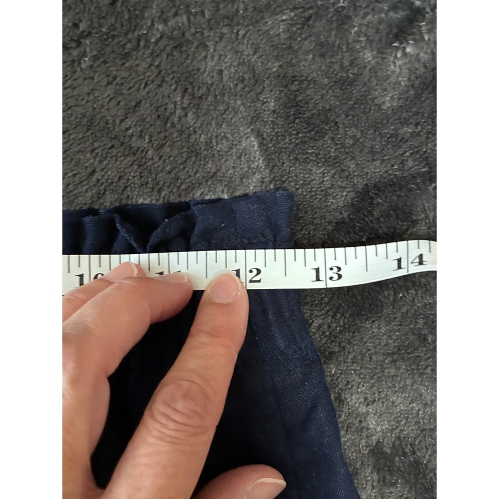 J.Crew Factory Navy Blue Linen Cotton Blend Paperbag Waist Skirt Size00 (B8) - Picture 5 of 8